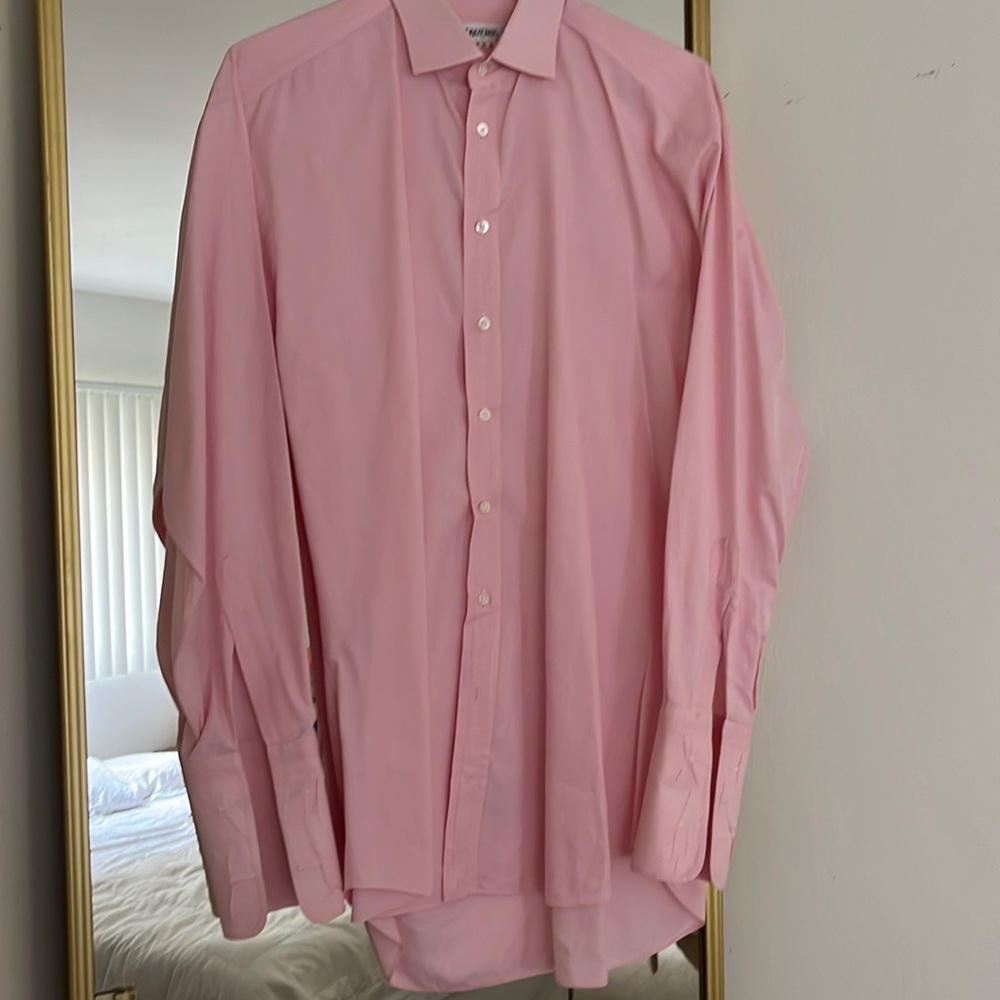 Ascot Chang, men’s custom dress shirt with cuffs. 16 neck 35 sleeve